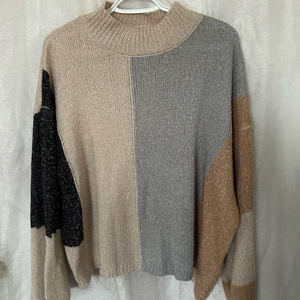 Block color sweater